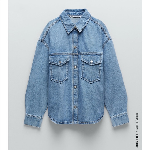 Zara Oversized Denim Shirt - Picture 2 of 6